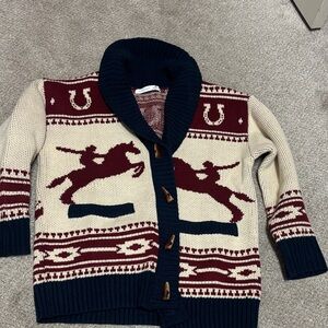 Altar'd State Men's Cardigan - Navy and Cream